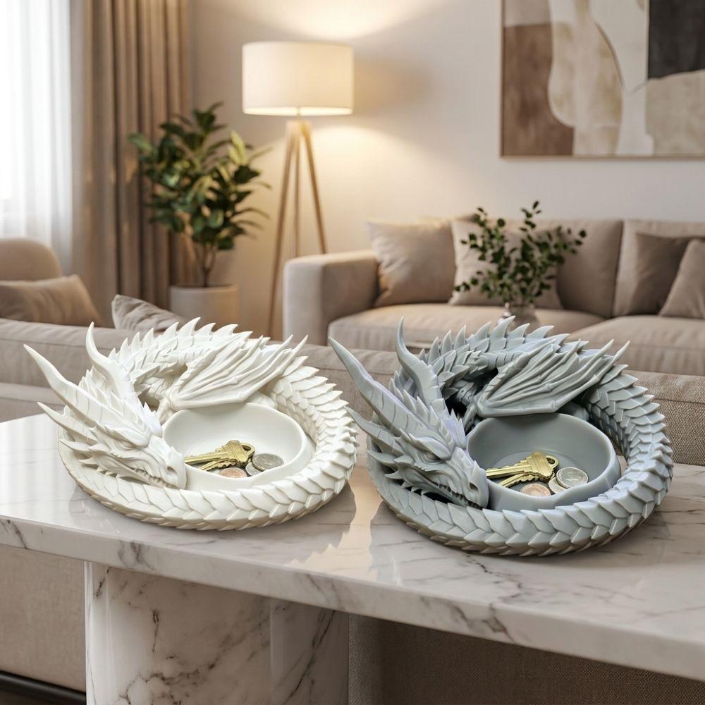 Gotische 3D-geprinte Drakenbakje Decoratieve Sleutelhanger Opbergdoosje Cadeau voor Drakenliefhebbers
