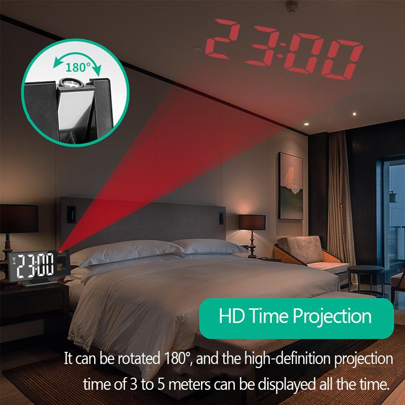 LED Digital Smart Alarm Clock Watch Table Electronic Desktop Clocks USB Wake Up Clock Bedroom Bedside Clock Snooze Function