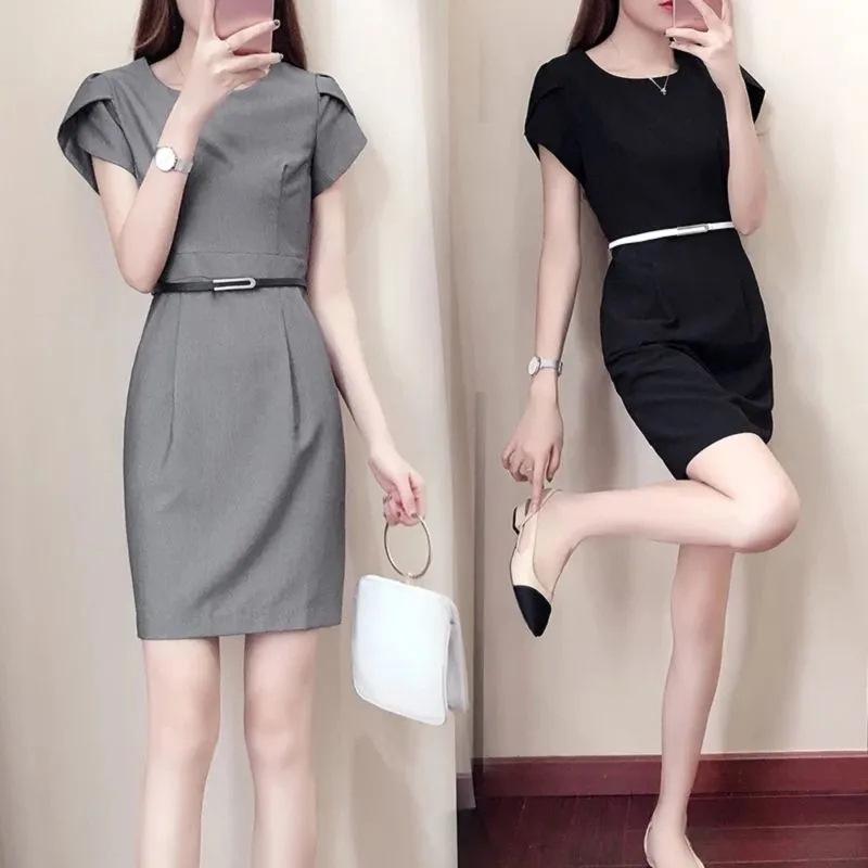 2026 Summer Women's Waist-Cinching Professional Dress - Fashionable, Slimming, and Flattering OL Style