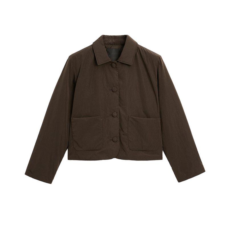 MD Autumn New Women Clothes Can Be Luoli Style Casual Warm Short Lapel Long Sleeve Cotton-padded Jacket Outerwear 6732724