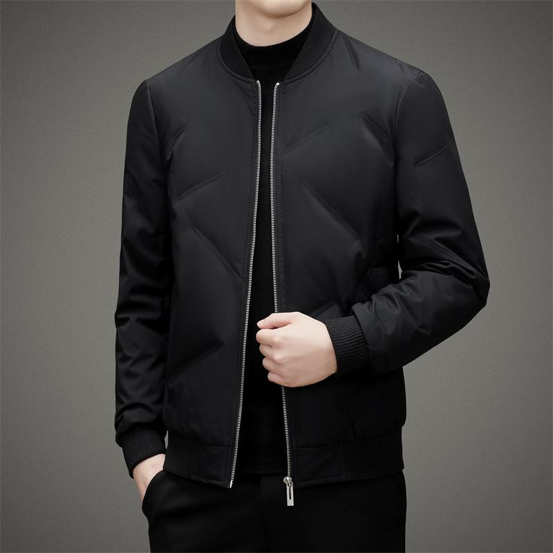 Ny herrjacka med baseballkrage, kort dunjacka för män, lätt och varm herrkläder