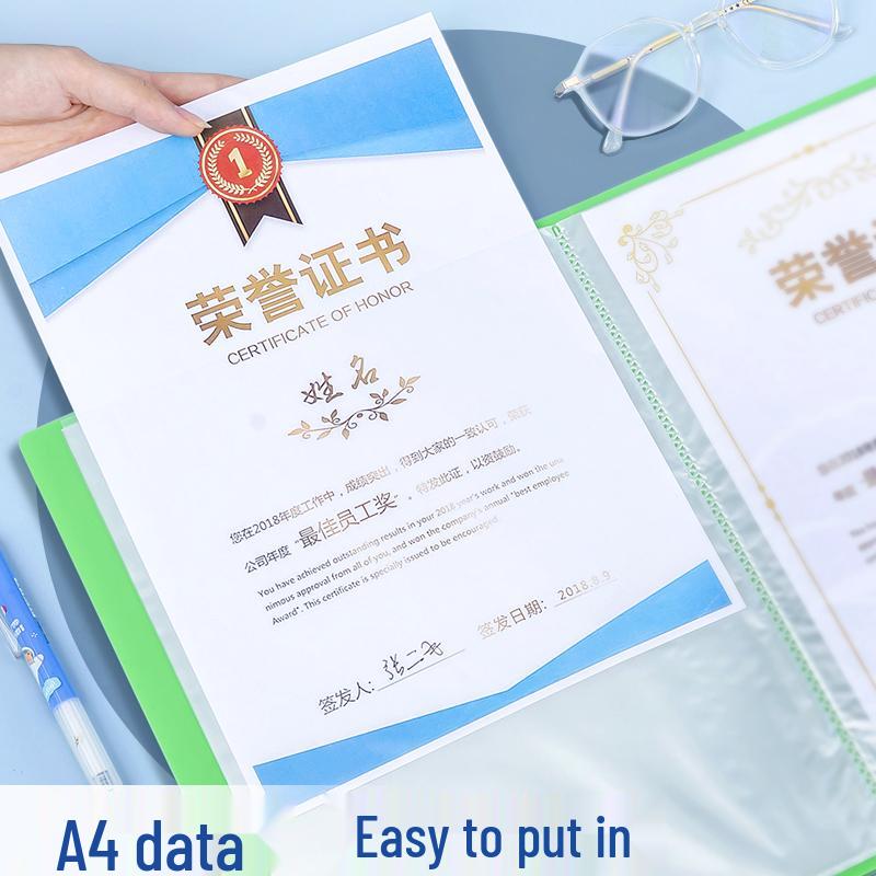 A4 Transparent Sheet Music Binder with 60/100 Pockets - Multi-Layer Loose-Leaf Folder for Students