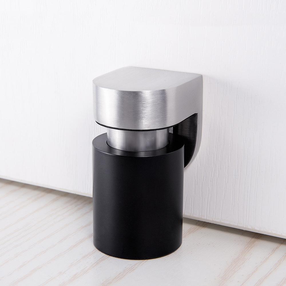 

KAK Magnetic Door Stopper Door Retainer Cylindrical Floating 304 Solid Stainless Steel Heavy Door Stop Door Furniture Hardware чорний