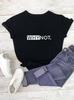 Black Casual T-Shirt with Bold White "WHY NOT." Letter Print Durable Plus-size Casual T-shirt Travel Daily Fashion Streetwear
