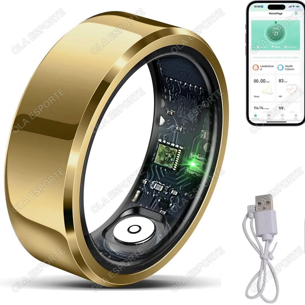 

New Smart Ring Heart Rate Blood Oxygen Sleep Monitor Rings GPS Motion Multi Sport Modes IP68 Waterproof Smartring Men Women 8 золотой