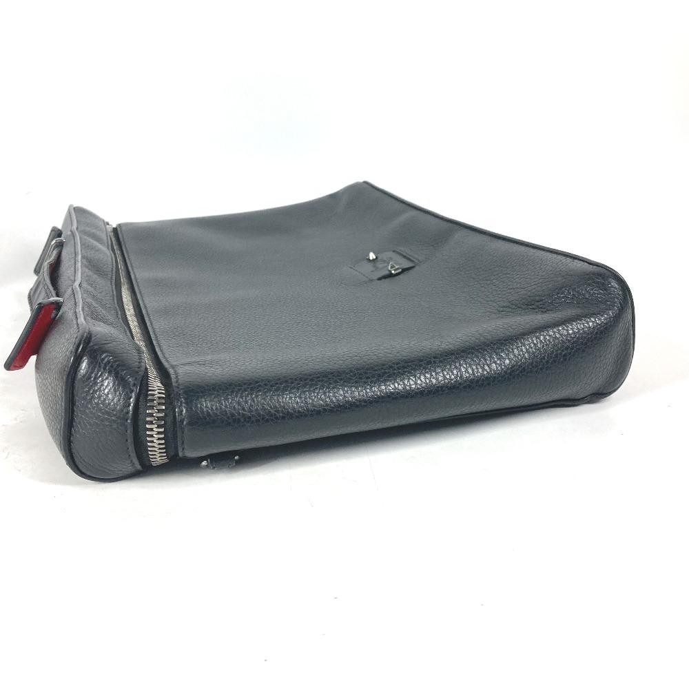 Christian Louboutin Logo Kibi Vanity bag Hand Bag Leather Black