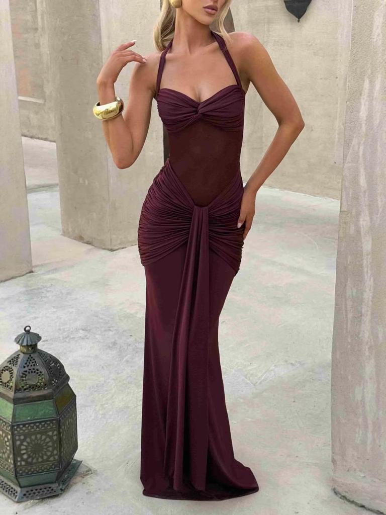 2026 Elegantes Falten-Spaghetti-Träger-Abendkleid für Damen