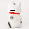 White Maneki-neko (beckoning Cat) No. 4, with Left Paw Inviting, Tokoname Ware.