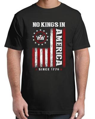 No Kings In America Since 1776 Shirt USA Flag Democracy Vintage Adult Unisex T-Shirt