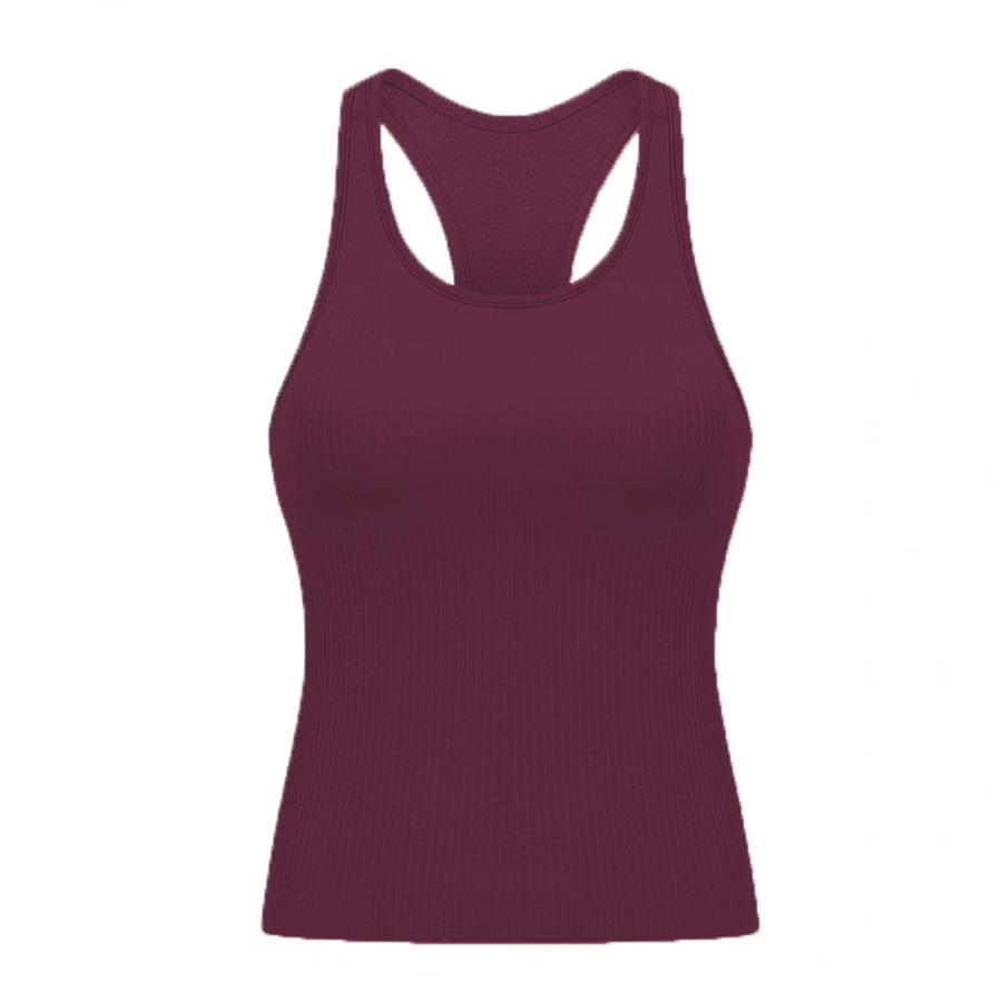 EBB TO STREET Damski Długi Top do Jogi z Dekoltem Racerback i Wkładkami na Biust