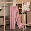 Frauen Sommer Breite Bein Hosen Kordelzug Hosen Hohe Taille Gerade Hose Koreanische Lose Jogginghose Lange Hosen Eis Seide Hosen