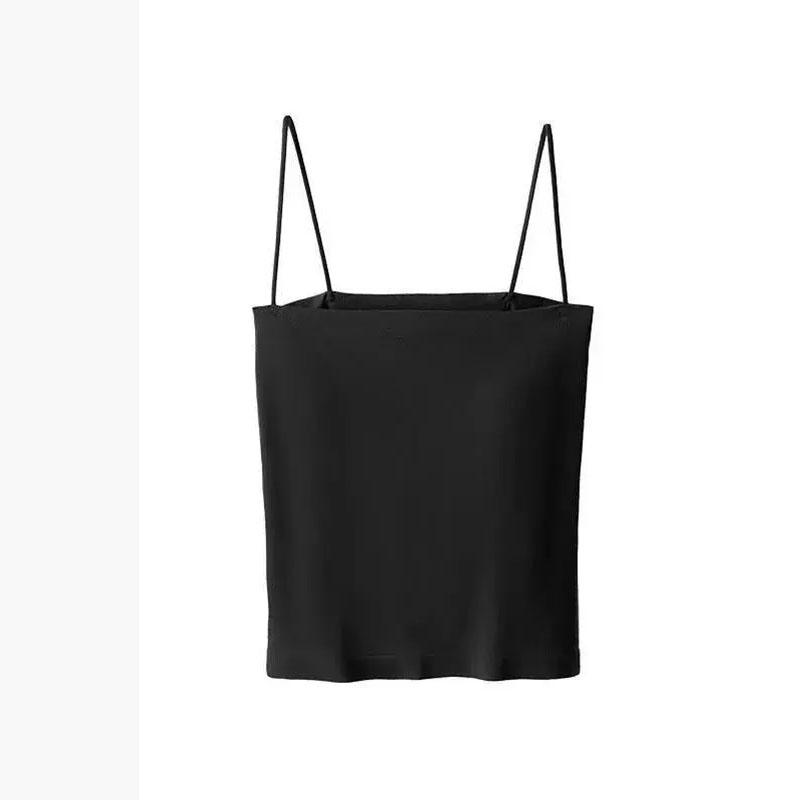 Strap with Chest Pad Vest Suspender with Thin Shoulder Strap Bra Underwear Sleeveless Top Female Slim Solid Color Tank Top
