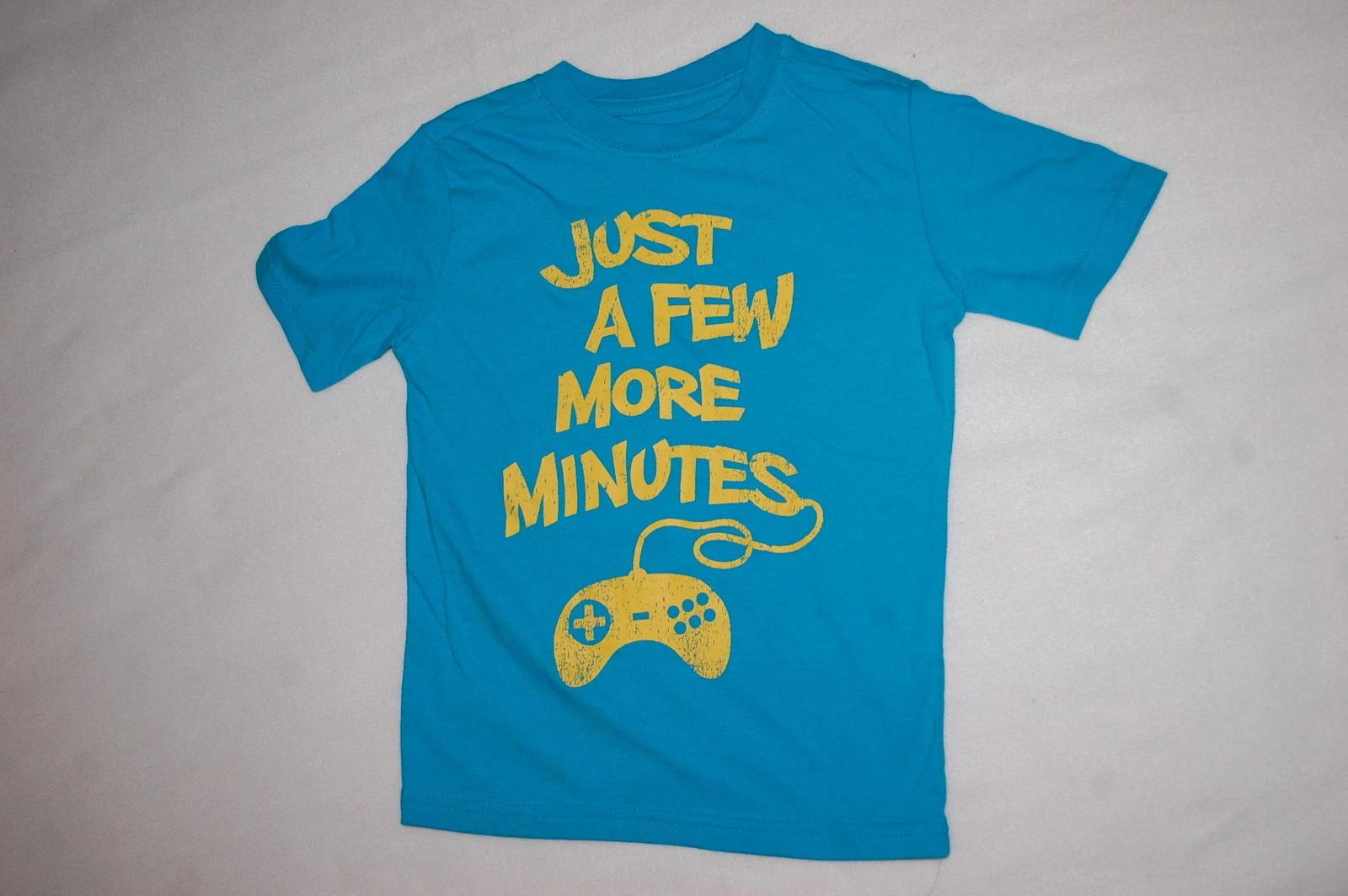 

Boys S/S Turquoise T-Shirt JUST A FEW MORE MINUTES Video Game Controller XS 4-5 110