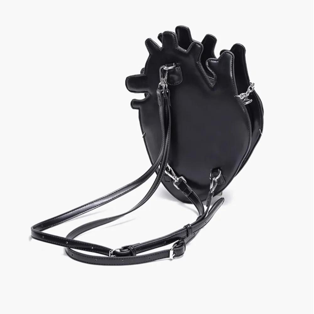 Lashing Chain Mochila Heart Backpack Y2k Punk Spice Girl Bag Personality Crossbady Bags Woman Original Design Dark Sac Femme