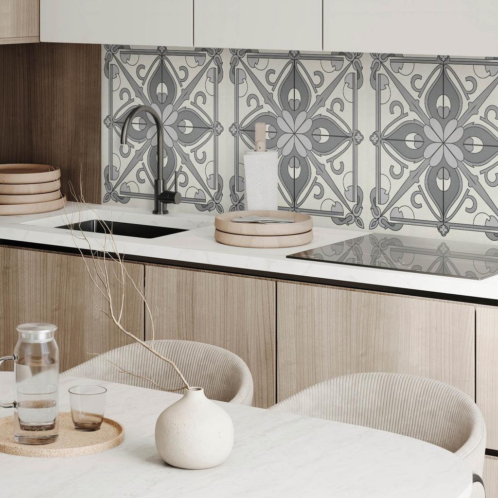 Self-Adhesive Vinyl Wall Covering With Print 100x50 cm Floral Pattern with Symmetry