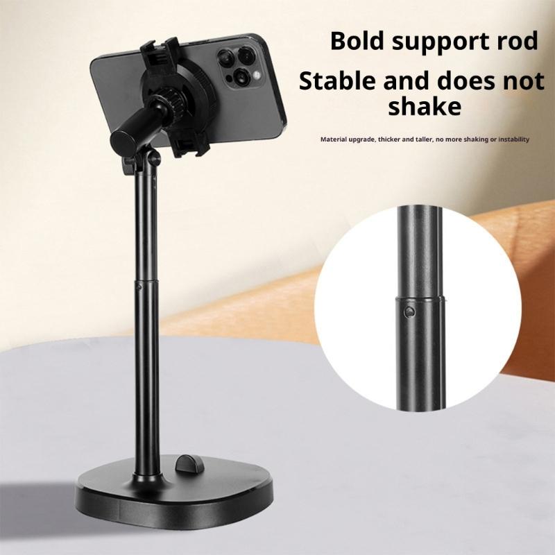 Clamp On Phone Holder With Height Adjustment Tilts Function Cold Shoe Mount Not Slip Base for Content Creation & Filming