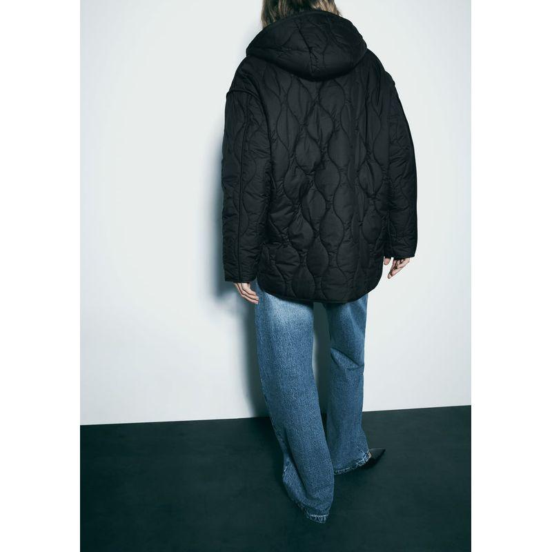 Spring New Women Diamond Large Pocket Casual Long Loose Hood Cotton-padded jacket Jacket 5854222