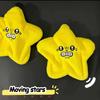 Angry Moving Jumping Stars Plush Toy Cute Yellow Pentagonal Heart Expression Stars Plush Soft Kawaii  Fun Toy Gift For Kid Adult