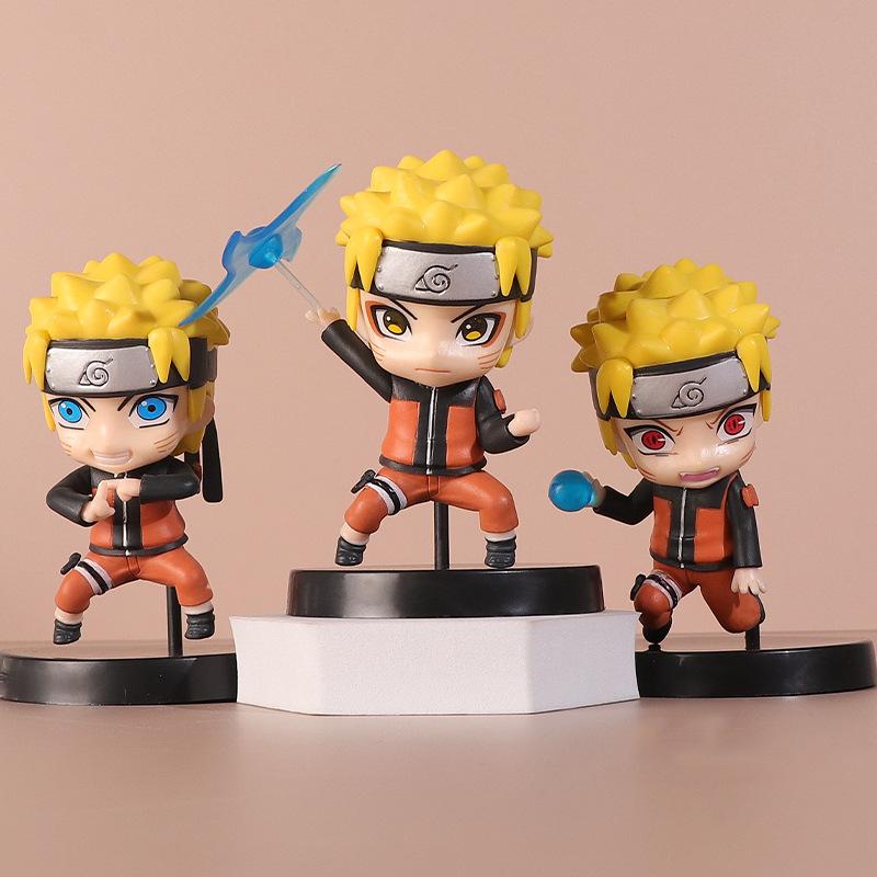 11cm 3Pcs/Set Naruto Anime Action Figure Uchiha Itachi Kakashi Cartoon Toys Akatsuki Collectible Ornament For Adults Gift Poseable Articulated Scale