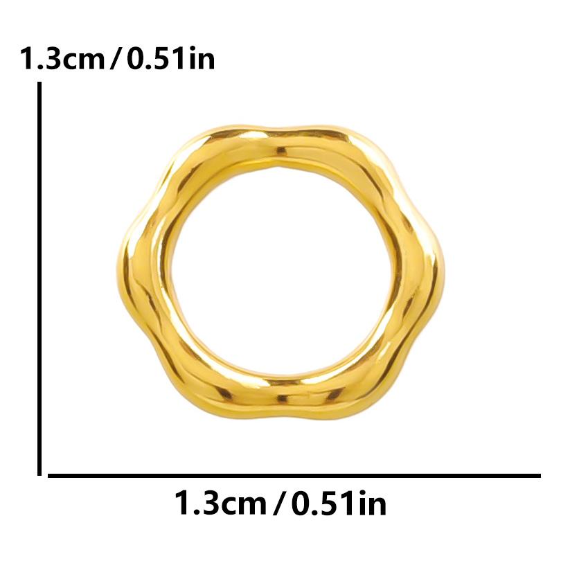 6 Stück/Los Unregelmäßige Geometrische Hohlverbinder Anhänger Edelstahl Charms Für Schmuckherstellung Zubehör Goldfarbe Oval Rund