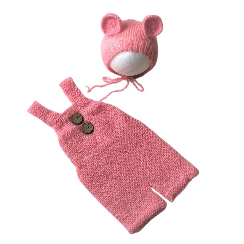 Recuzită Fotografie Bebeluș Pălărie Urs Costum Nou-născuți Recuzită Foto Căciulă Ședință Foto Bebeluș Costum Foto Bebelanș Jumpsuit Croșetat