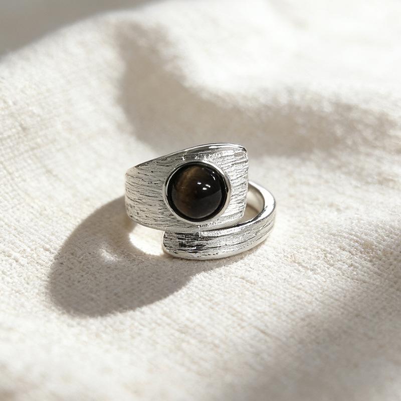 1pcs Fashion Couple Minimalist Handmade Simple Big Stone Rings For Women Fine Jewelry Gift Prevent Allergy