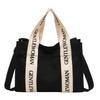Fashionable Canvas Tote Bag With Alphabet Print Shoulder Bag For Women