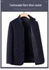 Men's Autumn Winter Wool Coat - Middle-aged Stand Collar Business Casual Jacket