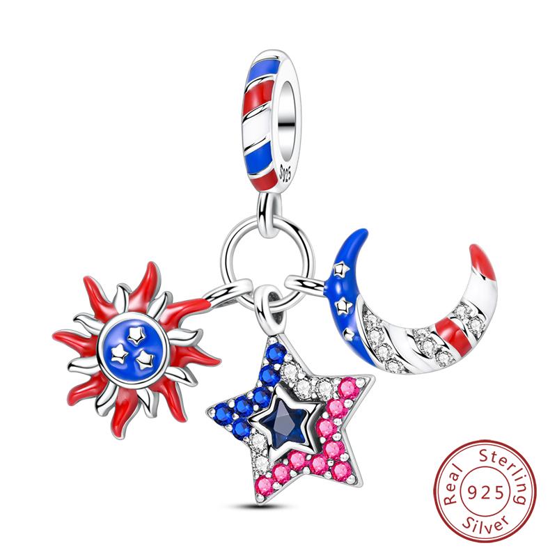 100% Copper Luggage Earth Camera Golf Rugby Helmet Charms Pendants Fit Qikaola Original Bracelets Diy Jewelry