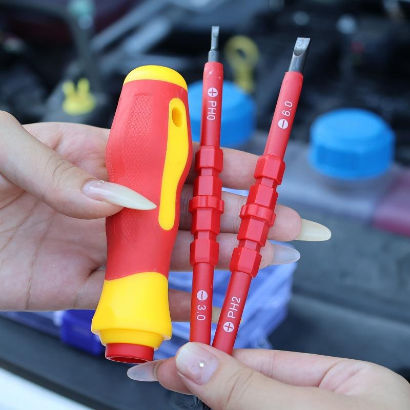 3 in 1 Insulated Screwdriver Set Multi-Purpose Screwdriver Electricians Slotted Cross Screwdriver Bit Tools Car Kit Set PH1/PH2