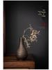 Gilt Zen Retro Pottery Vase for Dried Flower Arrangements - Small Ceramic Ornament