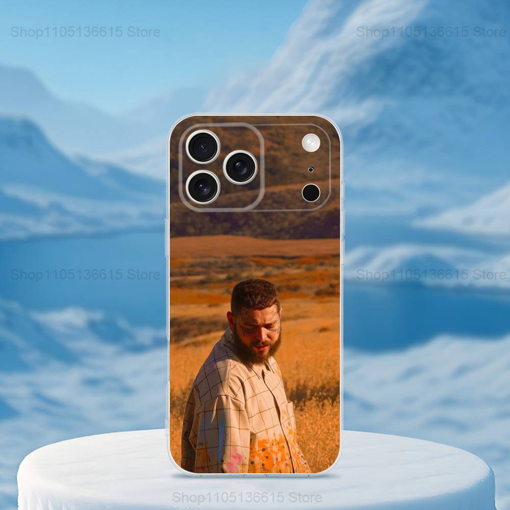 P-Post M-Malone Singer Case For iPhone X,14,16,Mini,XS,SE,12,15,Pro,17,Plus,11,Max,13,XR,Transparent Soft Cover