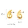 French Personality Trendy Style Metal Does Not Fade, Gold-Plated Exaggerated Natural Water Drop Shape Hollow Earrings For Girls