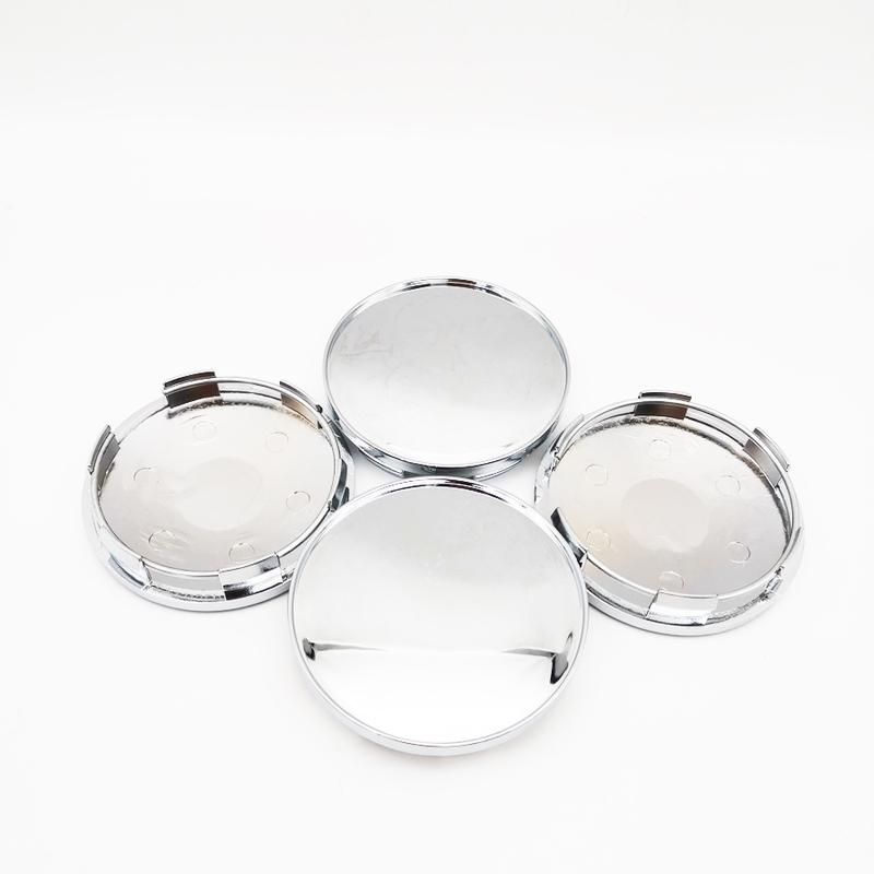 4Pcs Set Universal Chrome Silver Car Wheel Center Hub Caps Covers