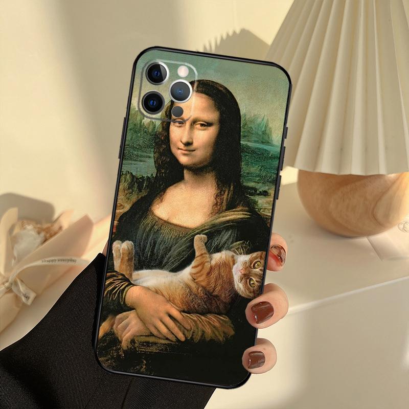 Leonardo da Vinci Mona Lisa Art Case For iPhone 11 12 13 14 15 16 Pro Max Cover For iPhone 13 12 Mini XR X XS Max Plus