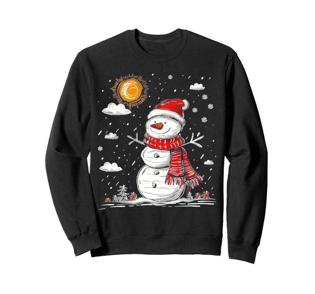 Snowman Christmas Motif Illustration Family Snowman Sweatshirt X-Mas