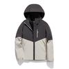 Unisex Color Block 3-in-1 Hooded Windproof Jacket with Detachable Down Liner