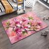 Pink Magnolia Flower Art Carpet for Living Room, Abstract Floral Design Suitable for use as an anti-slip for living room bedroom sofas
