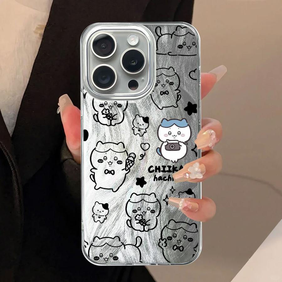 

Черный чехол-накладка из мягкого материала для iPhone 15 14 Plus 14 13 Pro 11 16 Pro Max 17 Air 12 16e Мультяшный Chiikawa iPhone 16 Pro