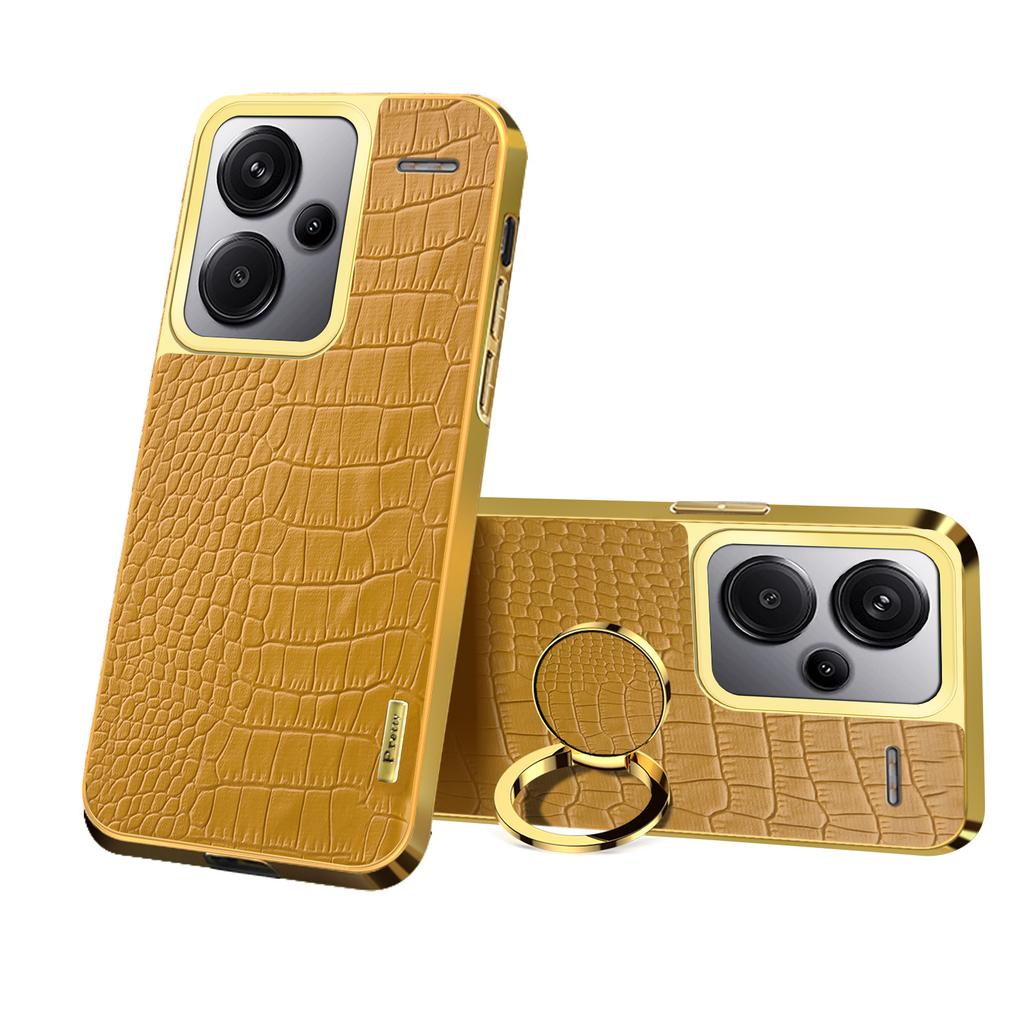 For Xiaomi Redmi Note 13 Pro+ 5G Case 6D Electroplating Ring Kickstand Anti-drop Cell Phone Cover
