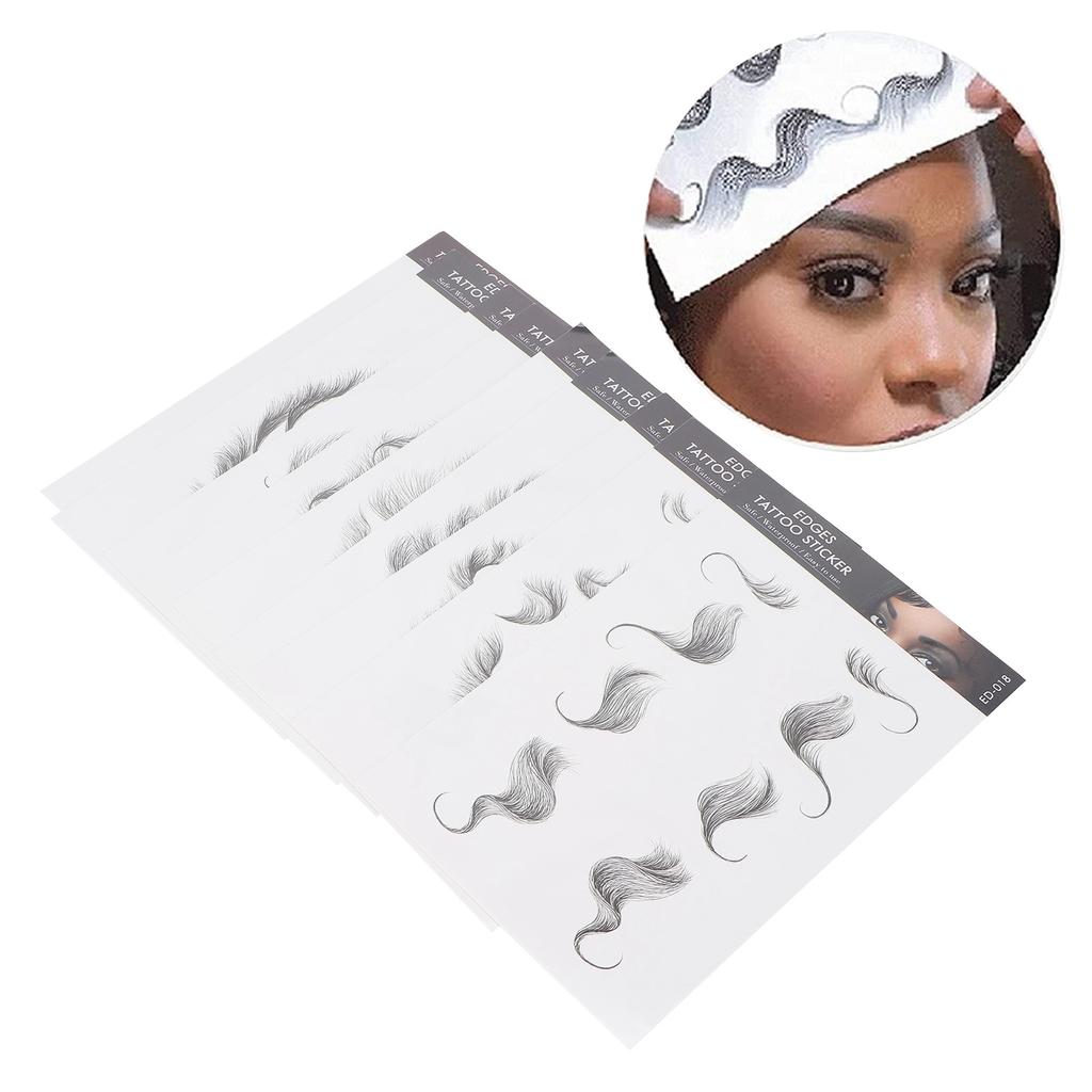 Adesivo Tatuagem de Cabelo Salão de Cabelo DIY Penteado Adesivos de Cabelo Adesivo Linha Capilar Falsa Conjunto de 9 peças