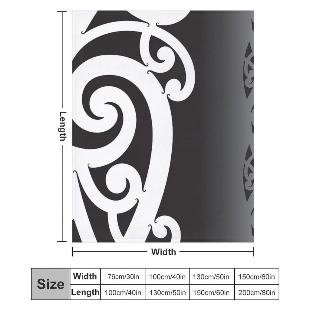 Black and White Layered Maori Koru Design Throw Blanket Vintage Soft Big Blankets Sofas Of Decoration Blankets