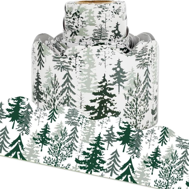 

Vibranted Watercolor Forest Bulletin Board Borders Christmas Theme Sticker for Home School Use 1