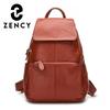 Zency Fashion Soft Genuine Leather Large Women Backpack Quality A+ Ladies Travel Knapsack Schoolbag