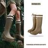 Solid Big Men Women Outdoor Tide Non-slip Waterproof Parent-Child Rain Boots Children Hundred Couple Adjustable Drawstring