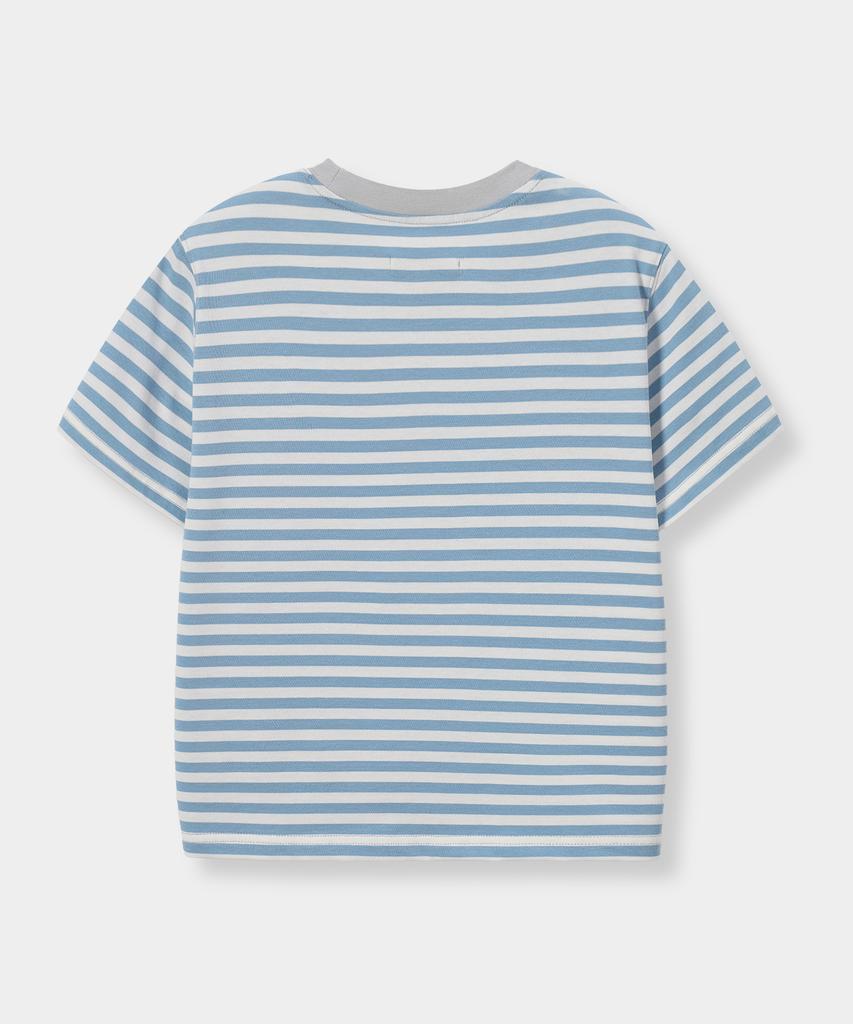 Yujen Ribbed Color Block Stripe Short Sleeve T-Shirt_4 Color
