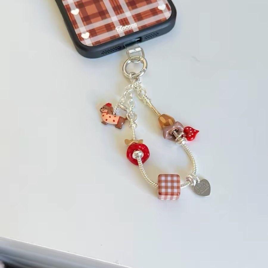 Cute Snake Bone Phone Chain Pvc Keychain For Car Key Or Bag Accessory
