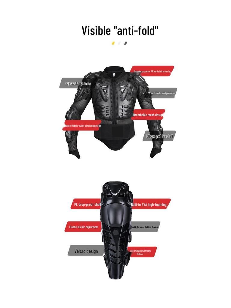 Speedlight Motorcycle Armor Set: Trail Rally Jacket & Knee Pads