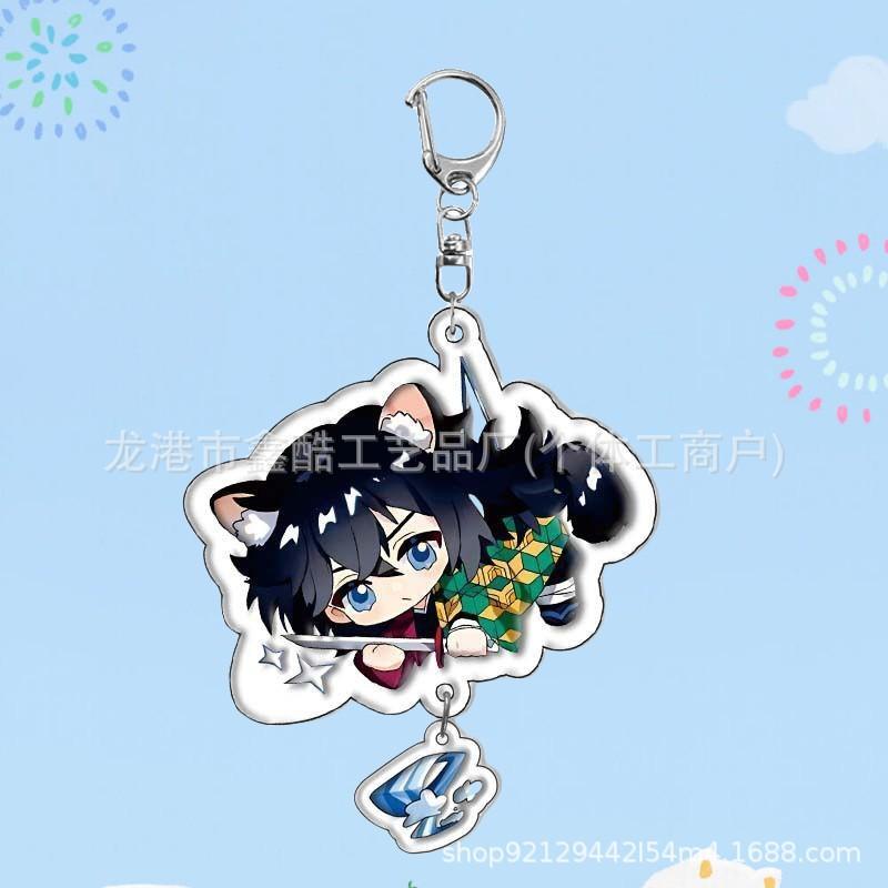 Demon Slayer Acrylic Double Sided Keychain Kamado Tanjiro Zenitsu Agatsuma Anime Merchandise  Bulk Accessories Pendant