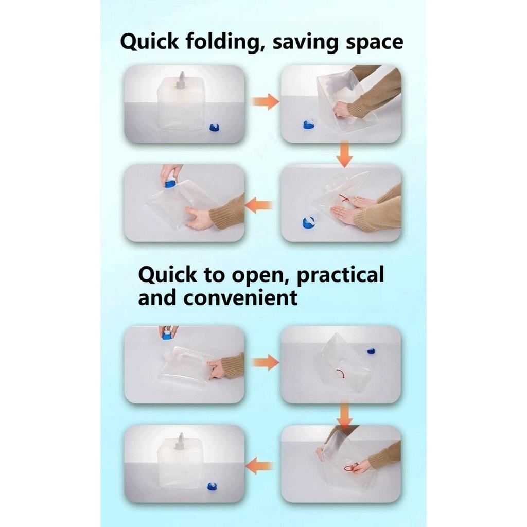 5-20L Foldable Water Bucket with Faucet Outdoor Emergency Portable Camping Car Water Bottle Water Bag Outdoor Folding